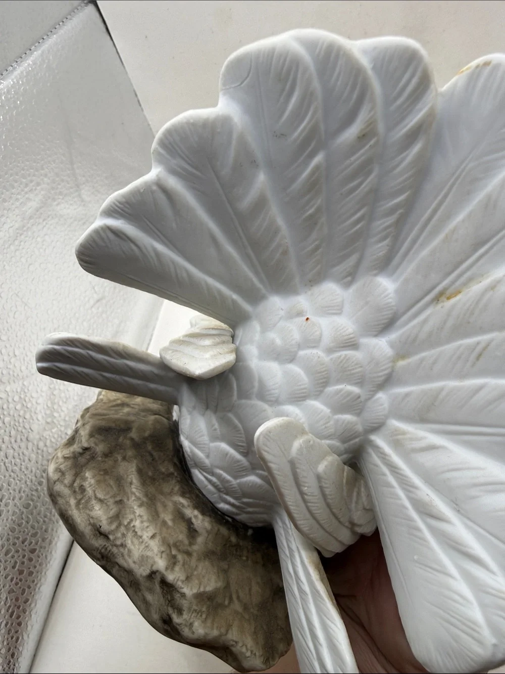 Vtg Andrea Sadek Fan Tail Dove Porcelain Figurine White Bird Statue Collectible